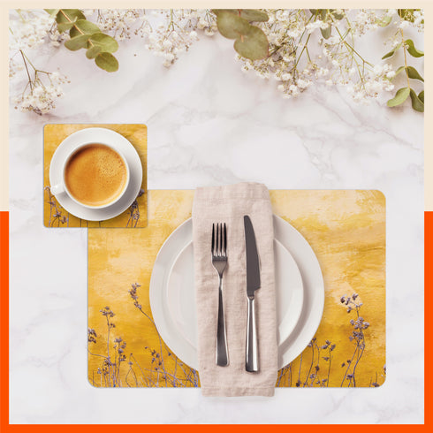 Polypropylene Table Mats & Coasters for Dining Table at Home (Tansy - Set of 6)